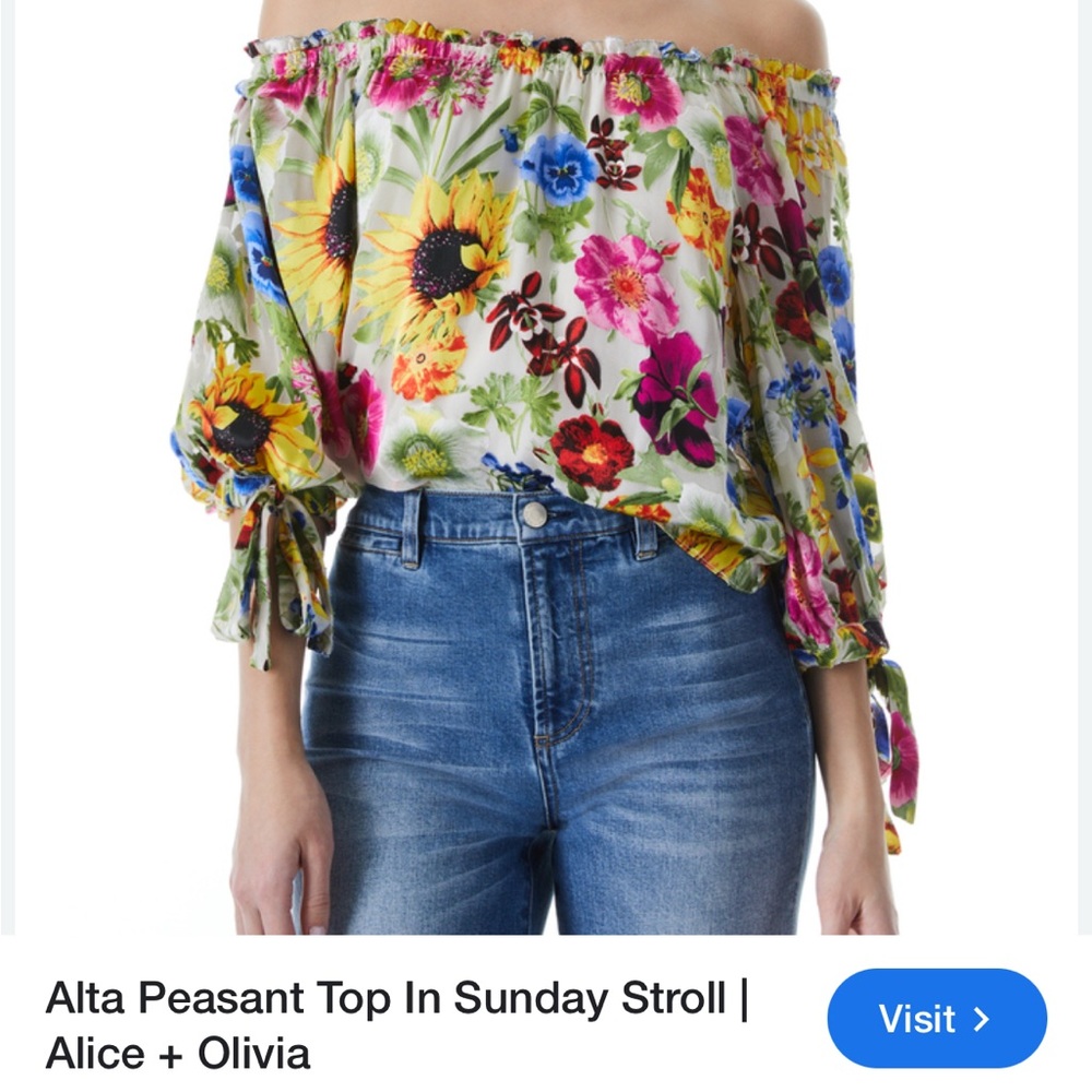 Alice + Olivia Alta Top in Sunday Stroll size XS